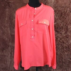 Gap Neon Pink Long Sleeve Blouse